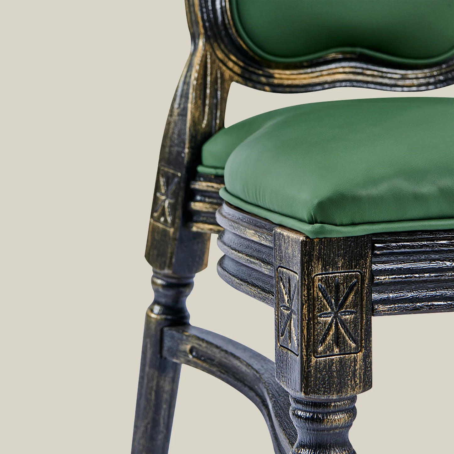 French Vintage Upholstered Dining Chair