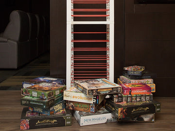 BoxThrone board game shelving for a stylish and organized home game room