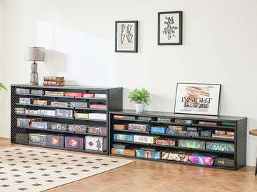 GameKeep board game storage cabinet for organizing and displaying a game collection