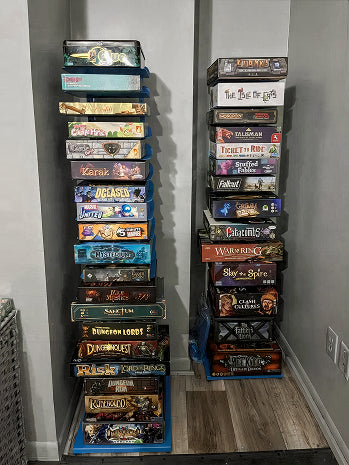 GamePillar board game storage tower for organizing tabletop games and accessories