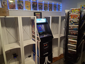 BoxThrone board game shelving system for storing and displaying tabletop games
