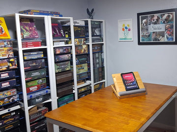 BoxThrone modular board game storage system for an organized game collection