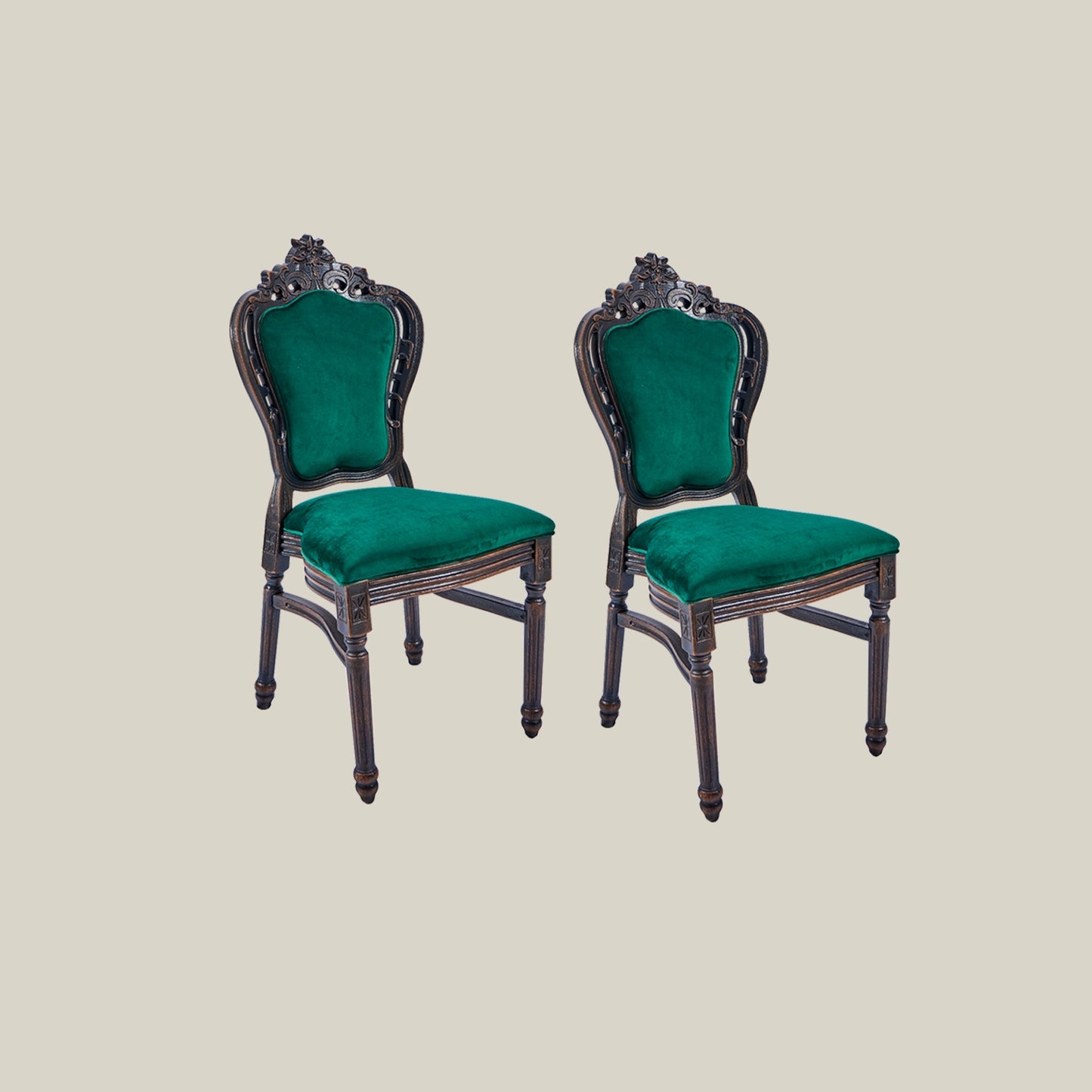 Green upholstered dining chairs designed for gaming tables and game rooms