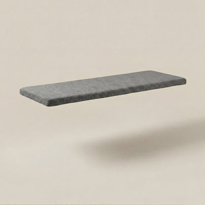 Grey cushion for solid wood storage bench