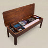 Hidden storage compartment inside solid wood bench