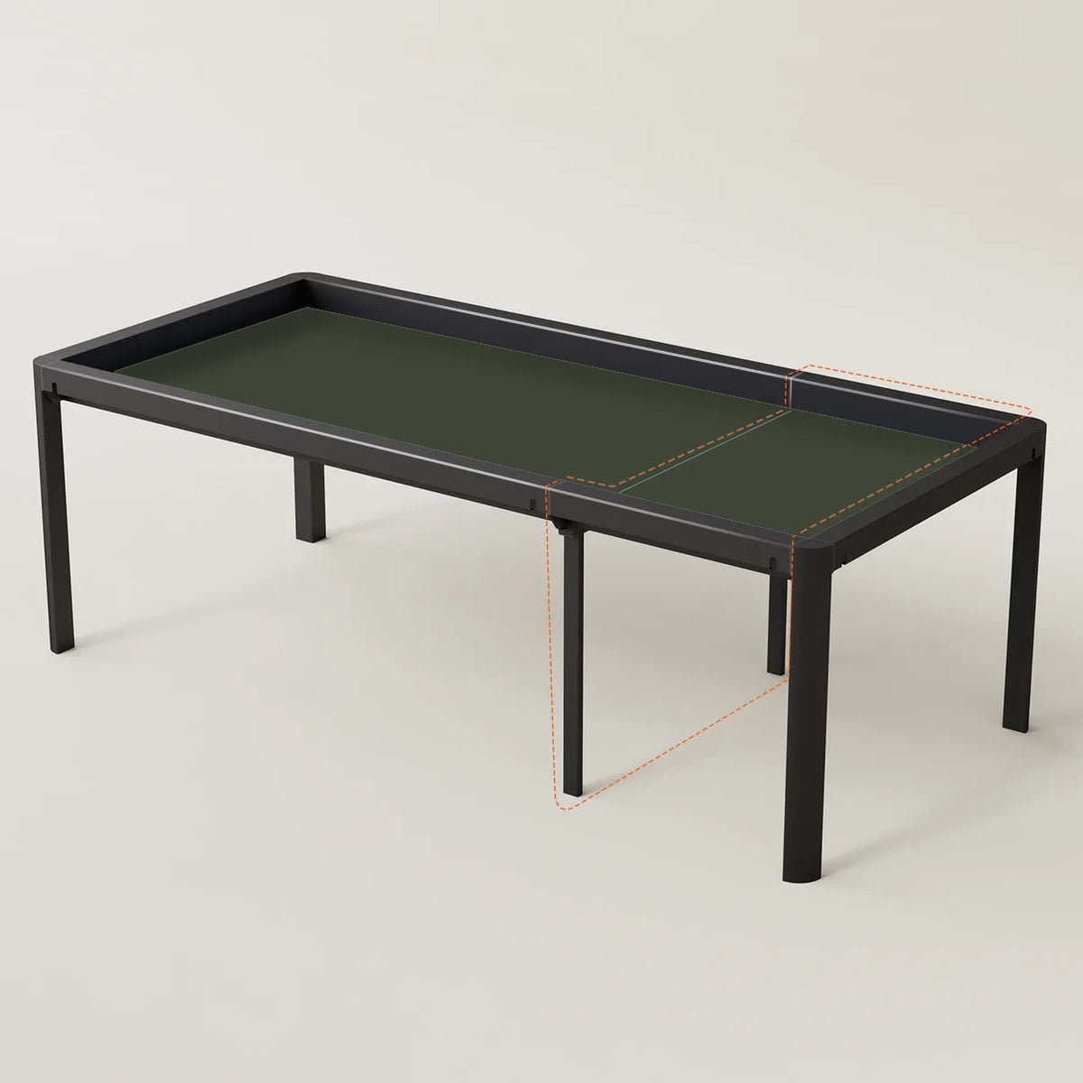 Ironside 2.0 board game table extension pack with Brilliant Black frame and Glorious Grey playmat