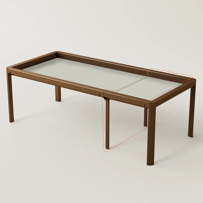Ironside 2.0 board game table extension with Bravest Brown frame and Lordly Light Grey playmat