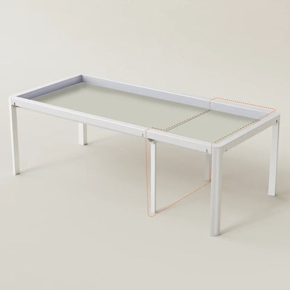 Ironside 2.0 gaming table extension with Wondrous White frame and Lordly Light Grey playmat