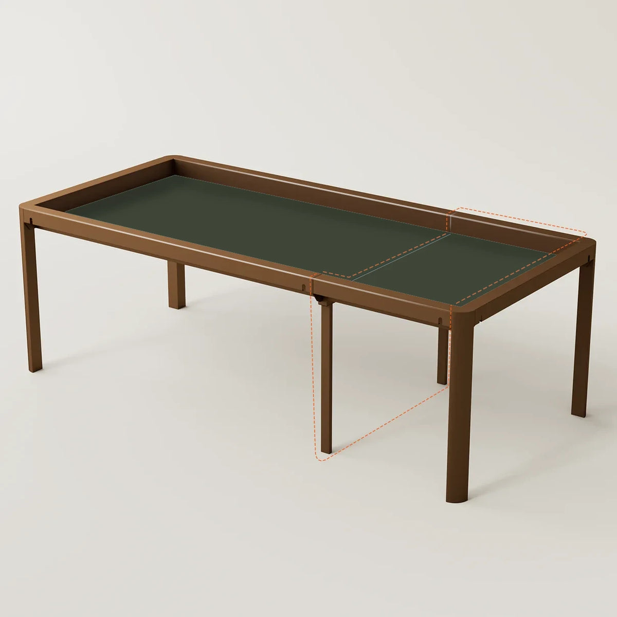 Ironside 2.0 table extension pack with Bravest Brown frame and Glorious Grey playmat