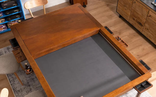 Kingswood solid wood blocker wall table divider for a customizable board game table setup