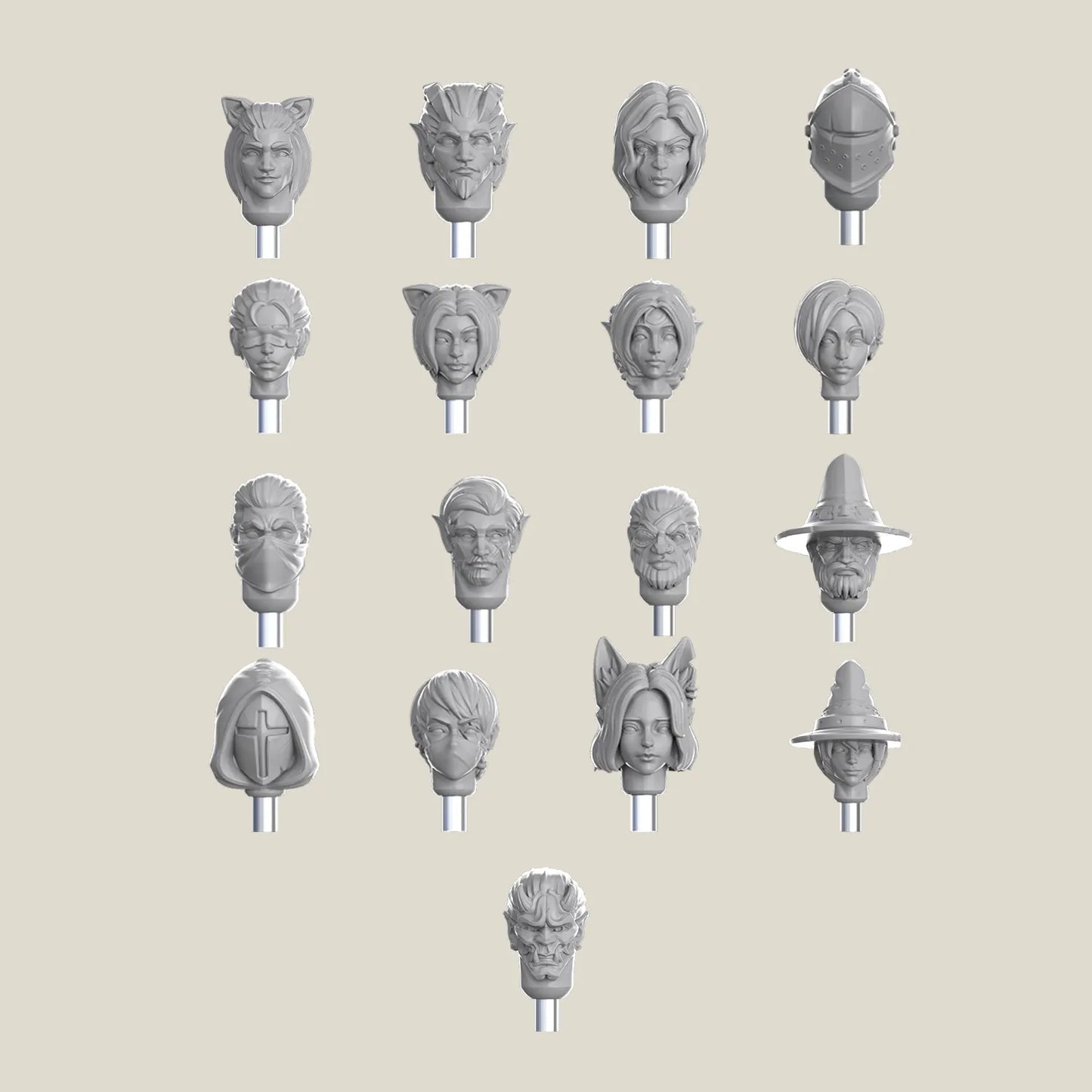 Magnetic Miniatures Head Expansion Pack (Choose Your Race)