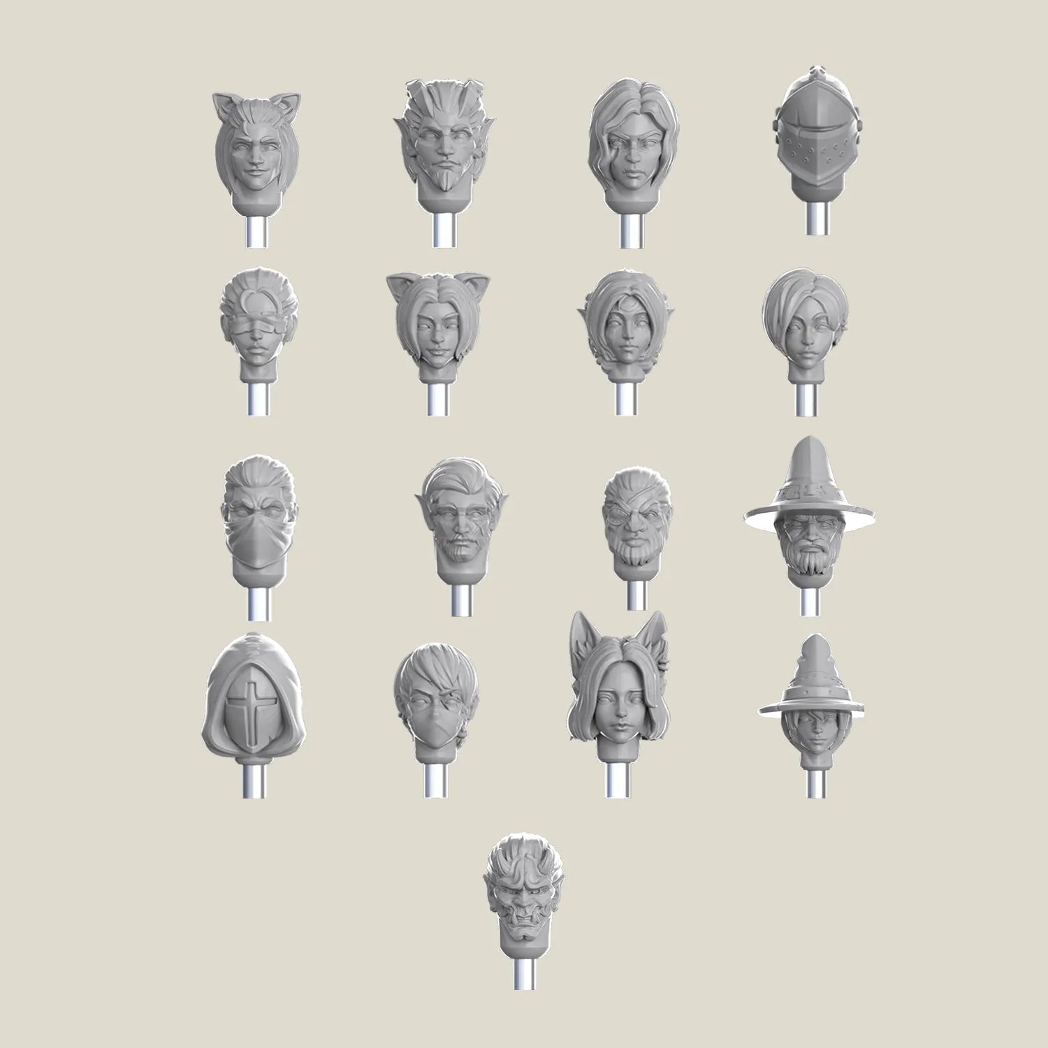 Magnetic Miniatures Head Expansion Pack (Choose Your Race)