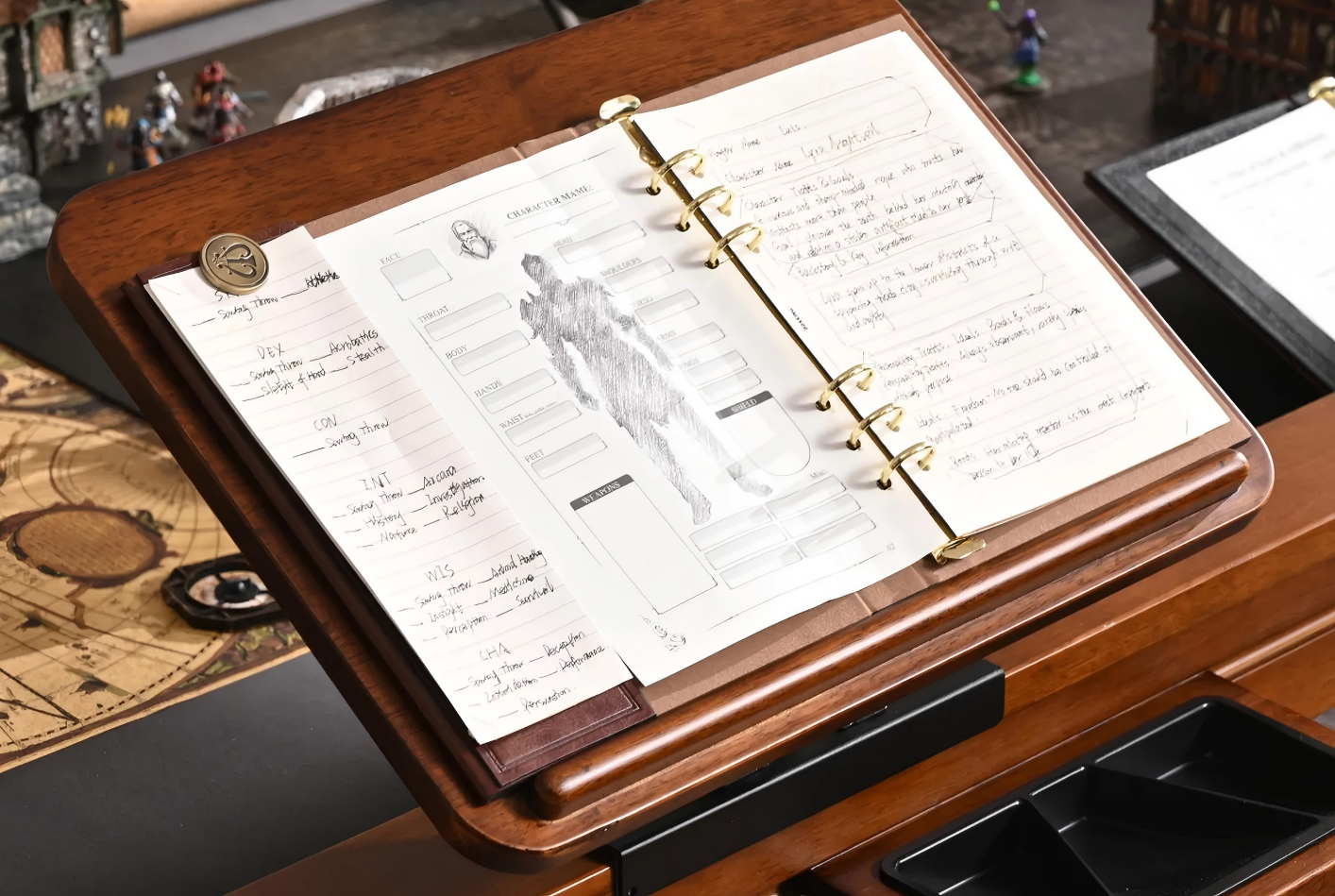 Magnetic badge fastener for securing pages in tabletop binder