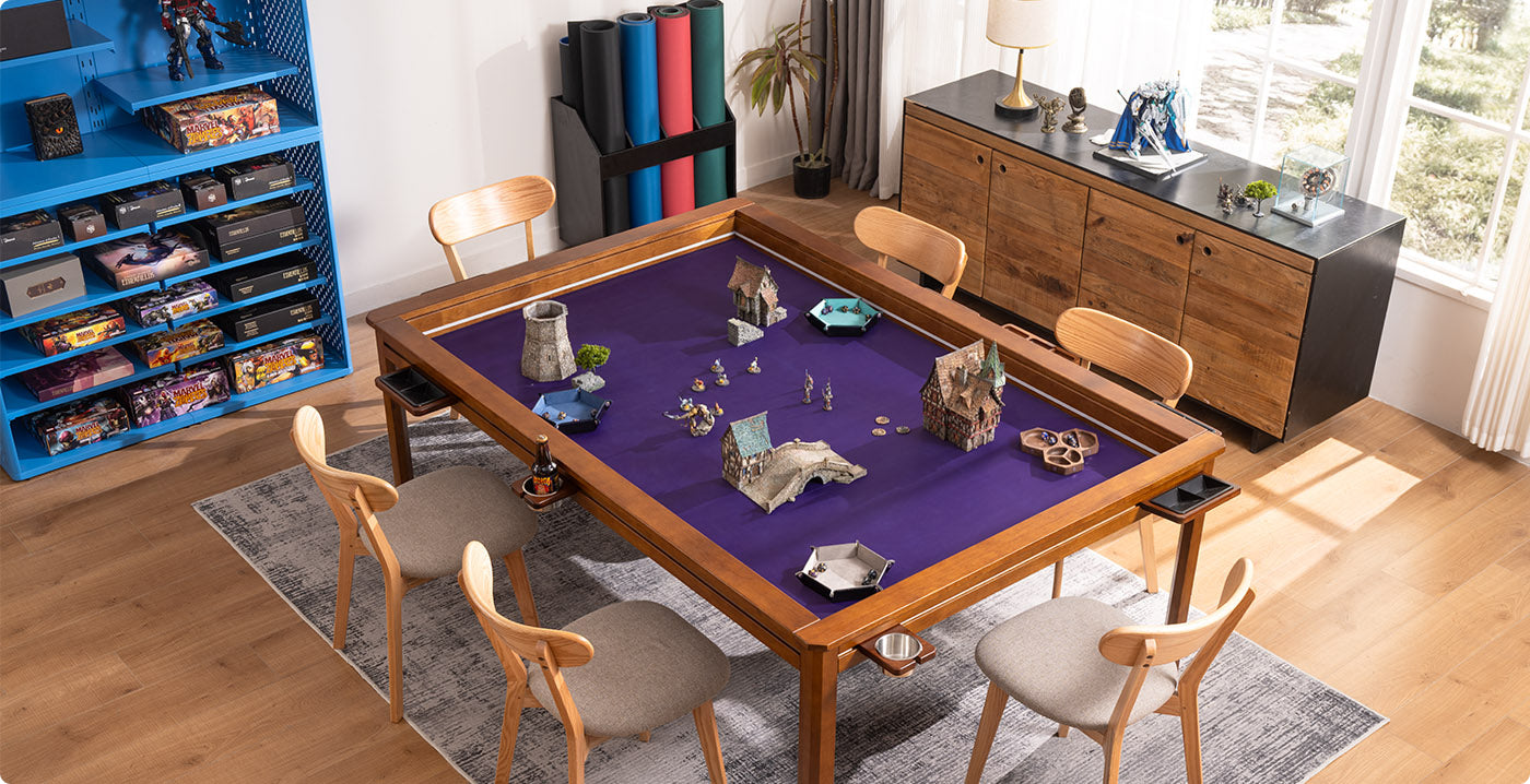 wooden gaming table for ttrpgs