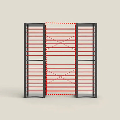 Red BoxDuke board game storage shelves for organizing and displaying game collections