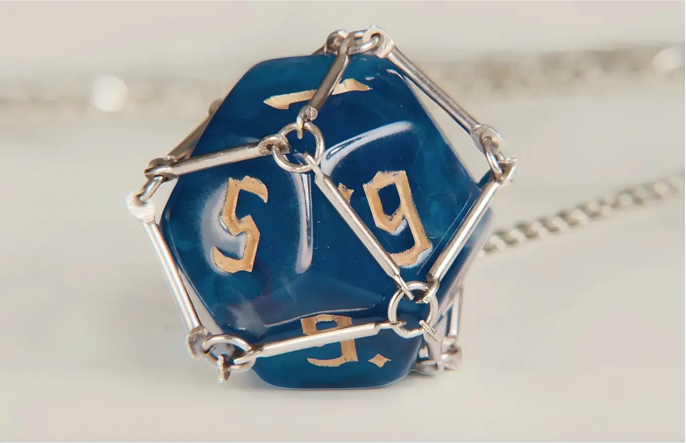 Sterling Silver Dice Necklace