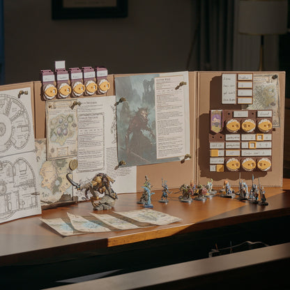 Tabletop RPG stat tracking panel in gameplay setup