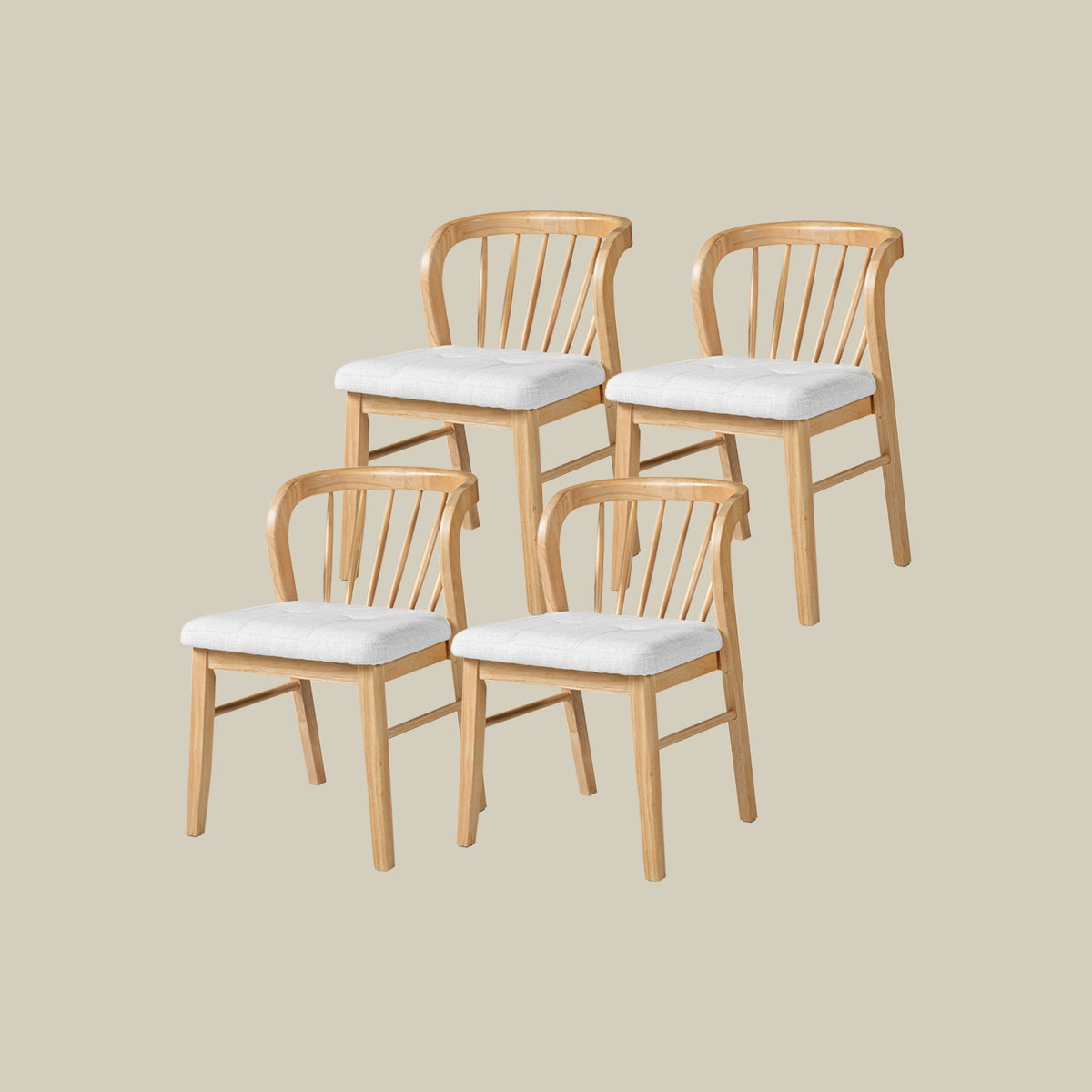 Wooden Windsor-style dining chair set for gaming tables and family game nights