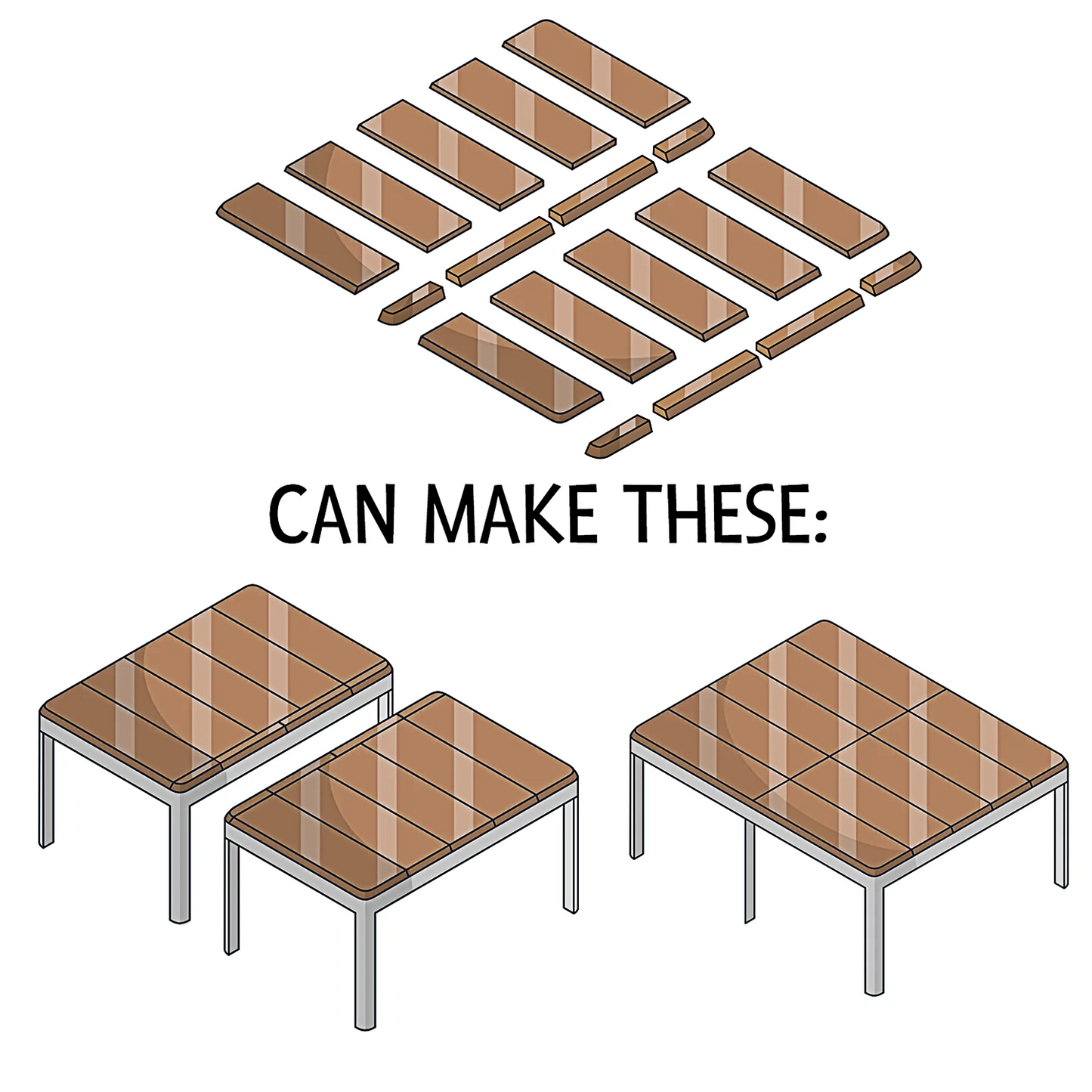 6x5' HUGE Wood Topper + Edge Caps BUNDLE