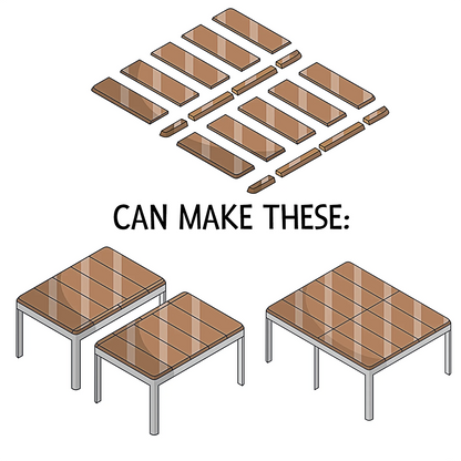 6x5' HUGE Wood Topper + Edge Caps BUNDLE