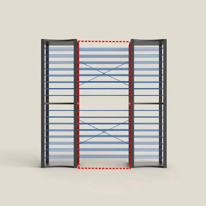 Blue BoxDuke board game storage shelves for organizing tabletop game collections