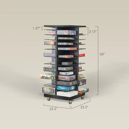 Board Game Storage Rack with Adjustable Shelves and Wheels| BoxKing Gaming