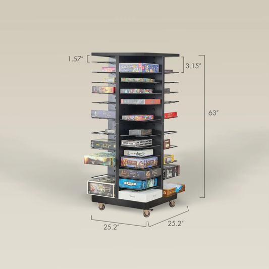 Board Game Storage Rack with Adjustable Shelves and Wheels| BoxKing Gaming