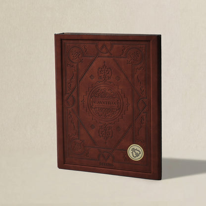 Vertical red tabletop binder