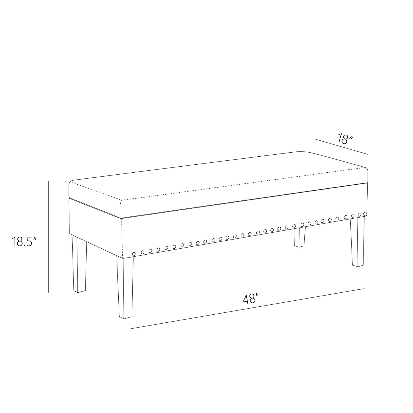 CloudBench – Velvet Storage Bench