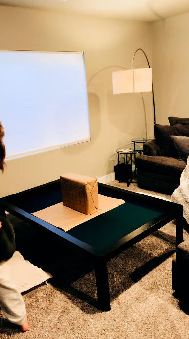 Black coffee gaming table for modern tabletop gaming and home entertainment