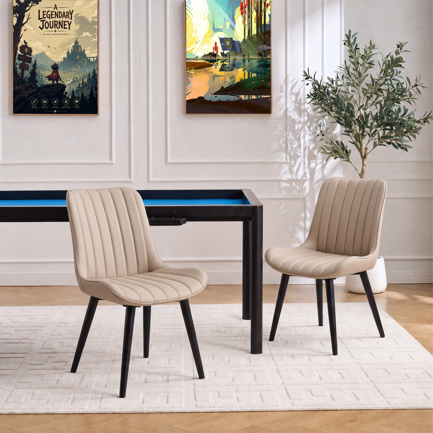 Upholstered gaming table chairs for board game sessions