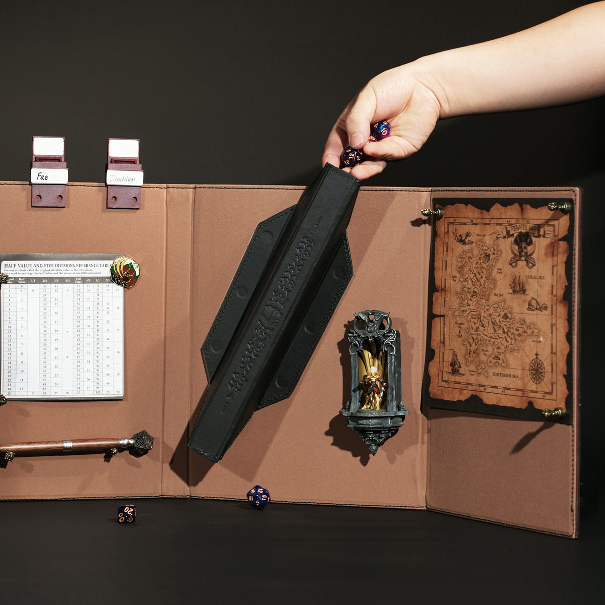 Equation: Magnetic DM Screen with Dice Tower