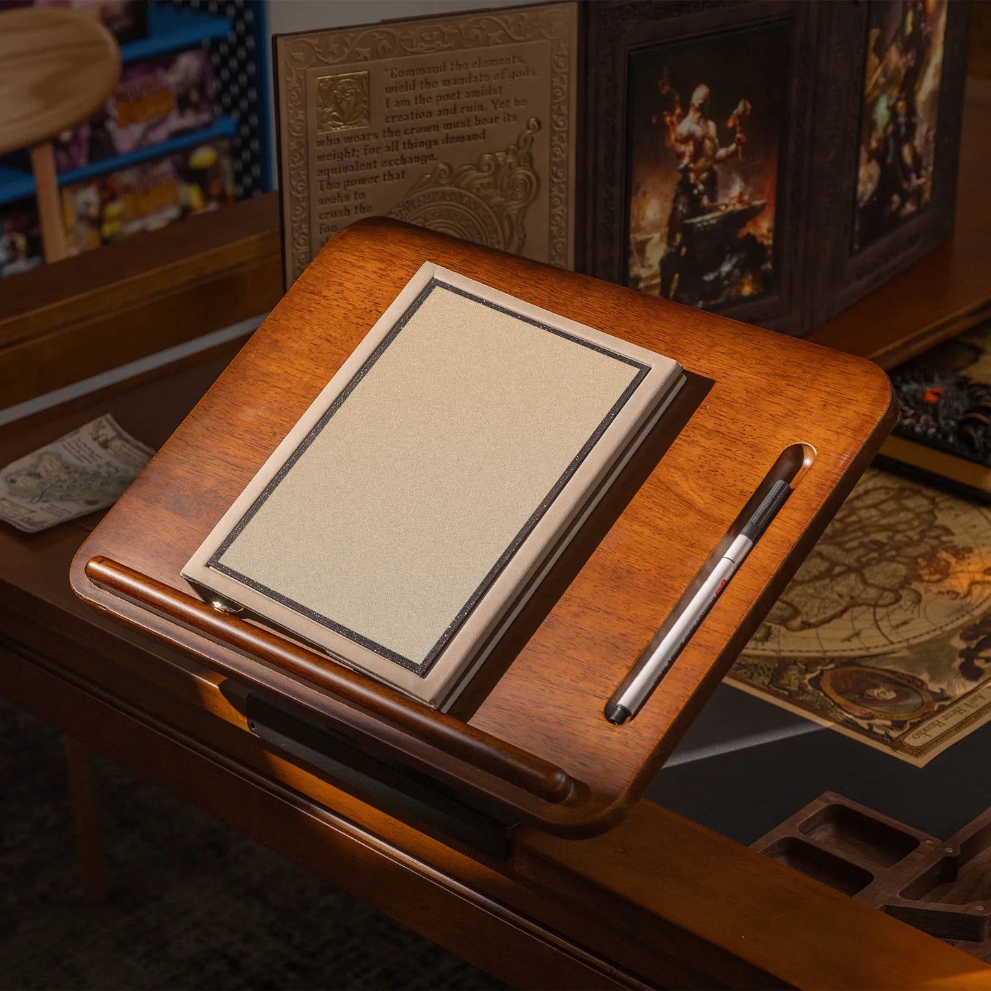 Writable magnetic board used in tabletop RPG gameplay