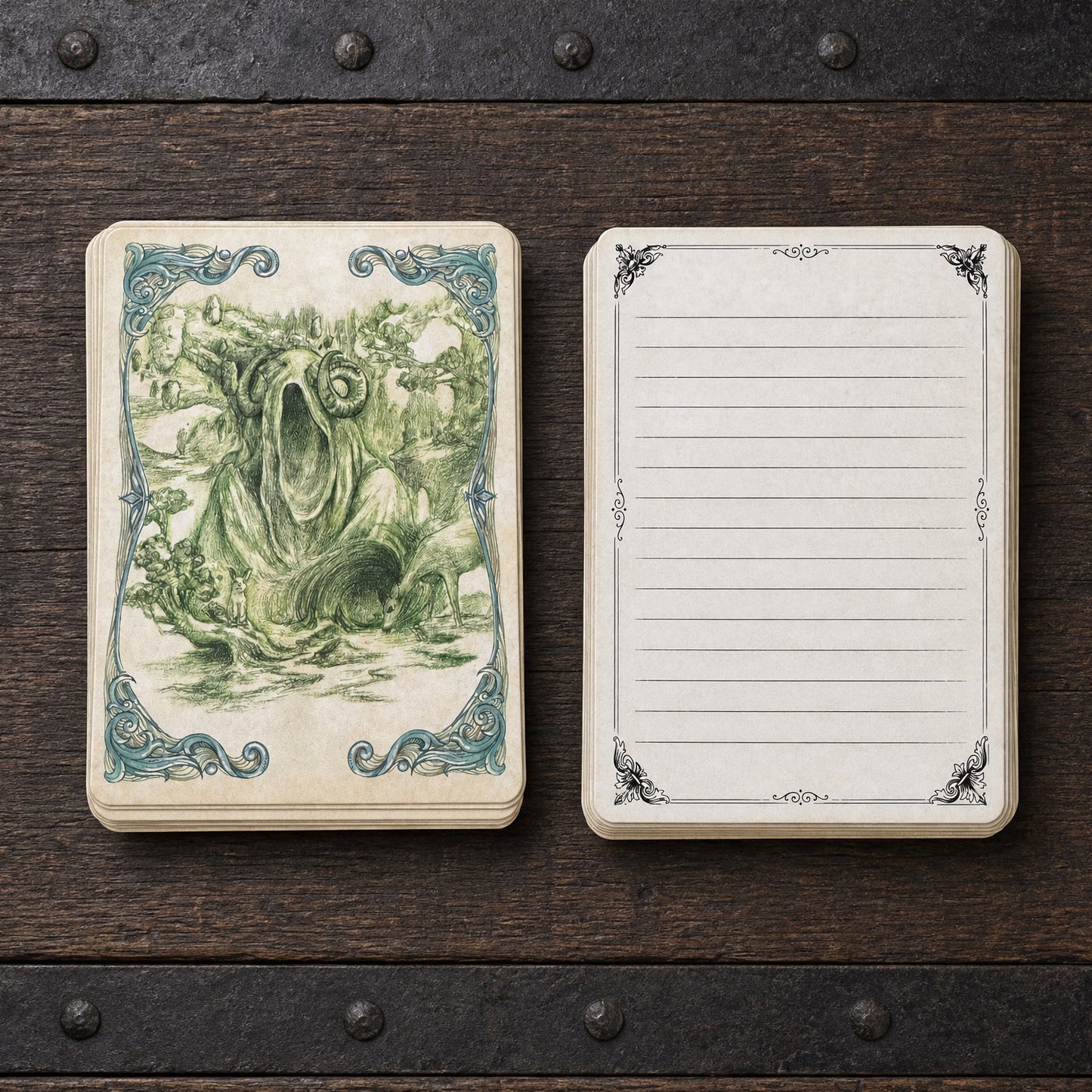 Fantasy spell cards for tabletop RPGs
