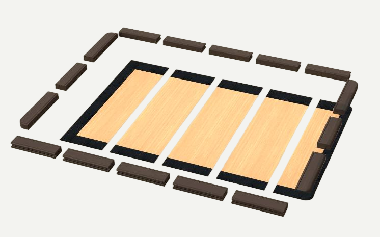 Foldable Modular Wooden Gaming Desktop – BoxKing – front view