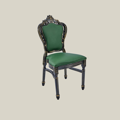 French Vintage Upholstered Dining Chair green