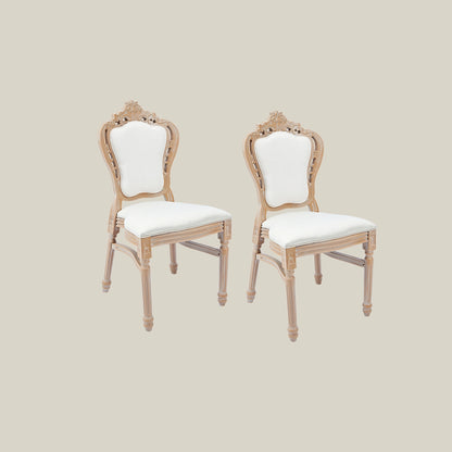 French Vintage Upholstered Dining Chair white