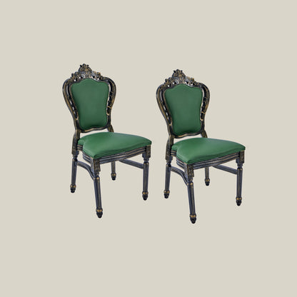 French Vintage Upholstered Dining Chair green
