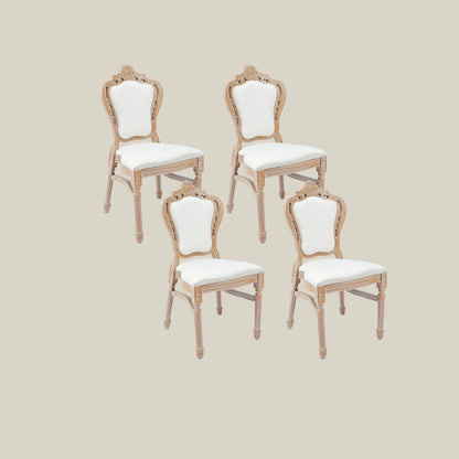 French Vintage Upholstered Dining Chair  white