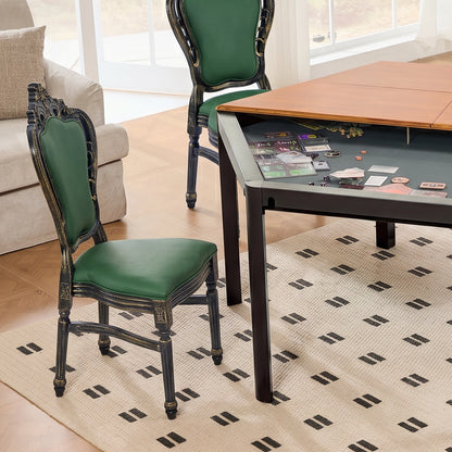 French Vintage Upholstered Dining Chair green