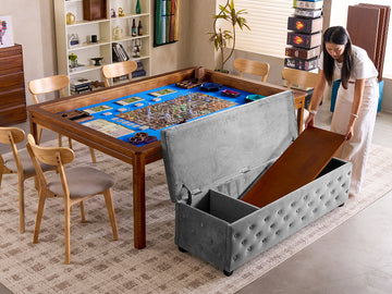 Modern wooden board game table for a stylish home game room