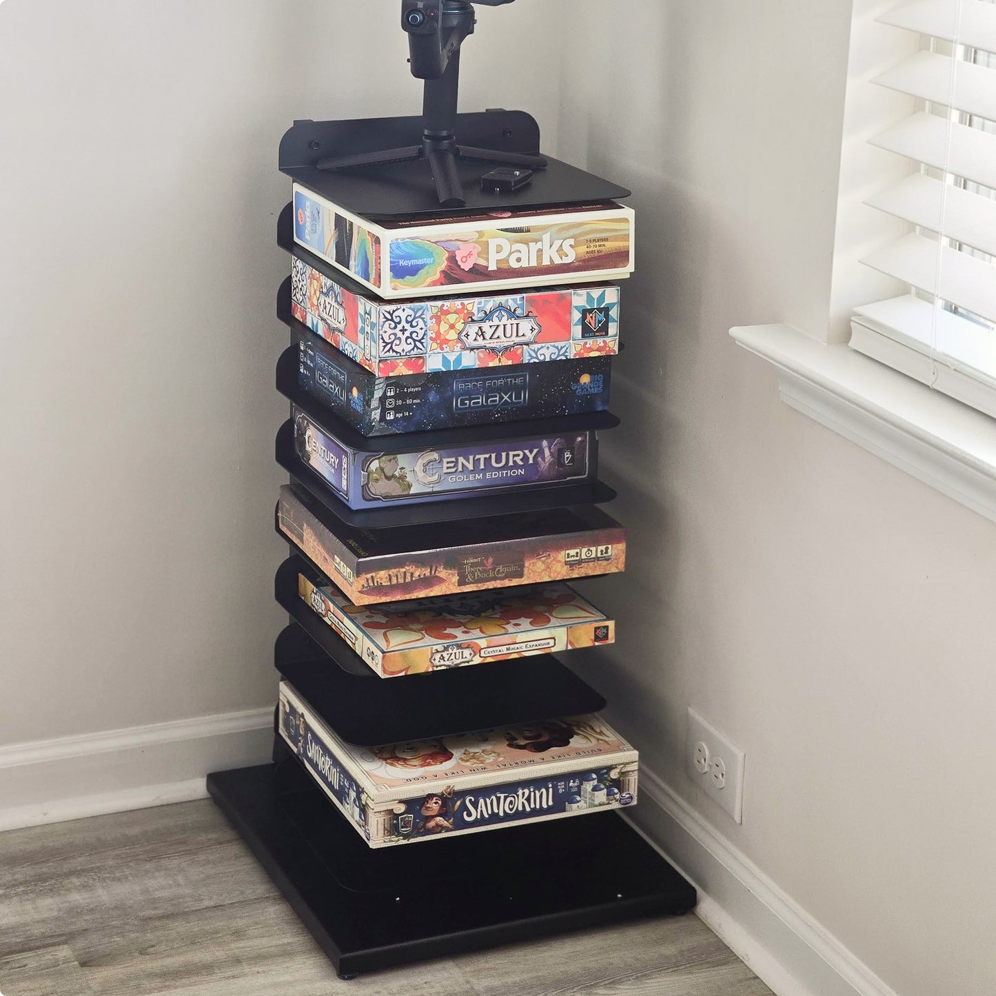 GamePillar compact board game storage tower for an organized tabletop game collection