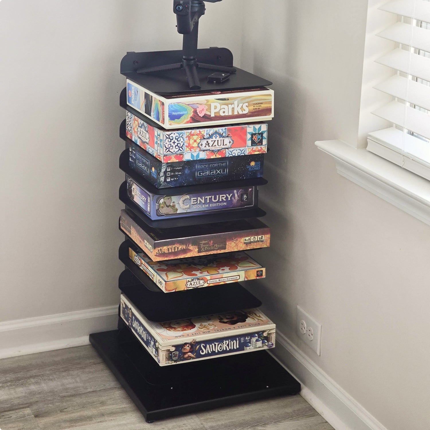 GamePillar compact board game storage tower for an organized tabletop game collection