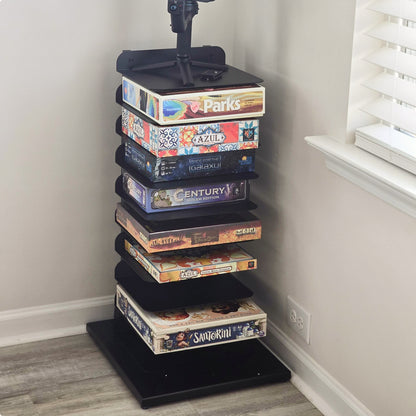 GamePillar compact board game storage tower for an organized tabletop game collection