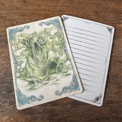 Hand-drawn fantasy spell cards