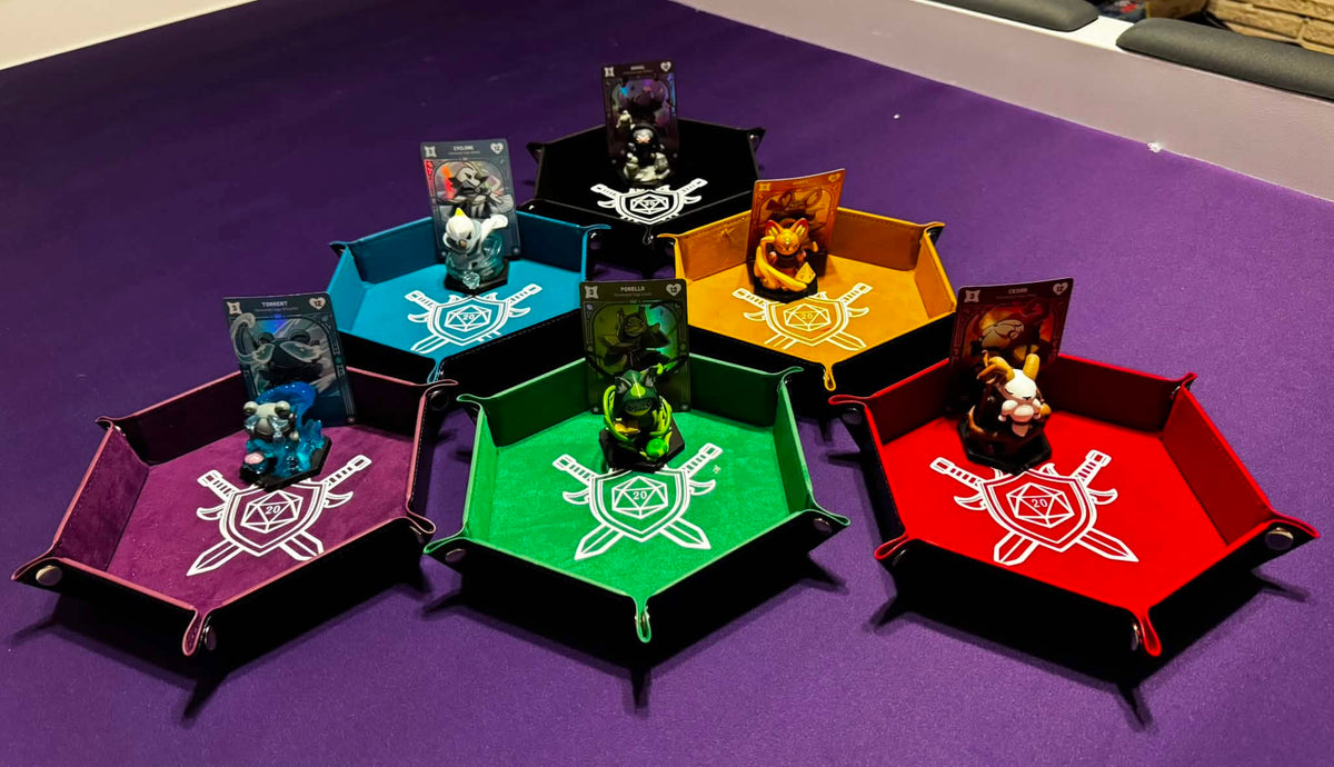 Folding Hexagon Dice Tray Set (6-Pack)