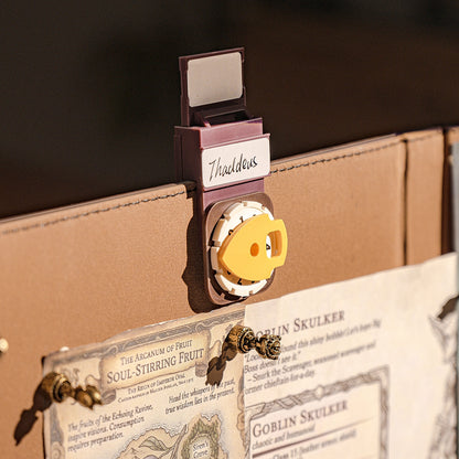 Initiative tracker attached to DM screen