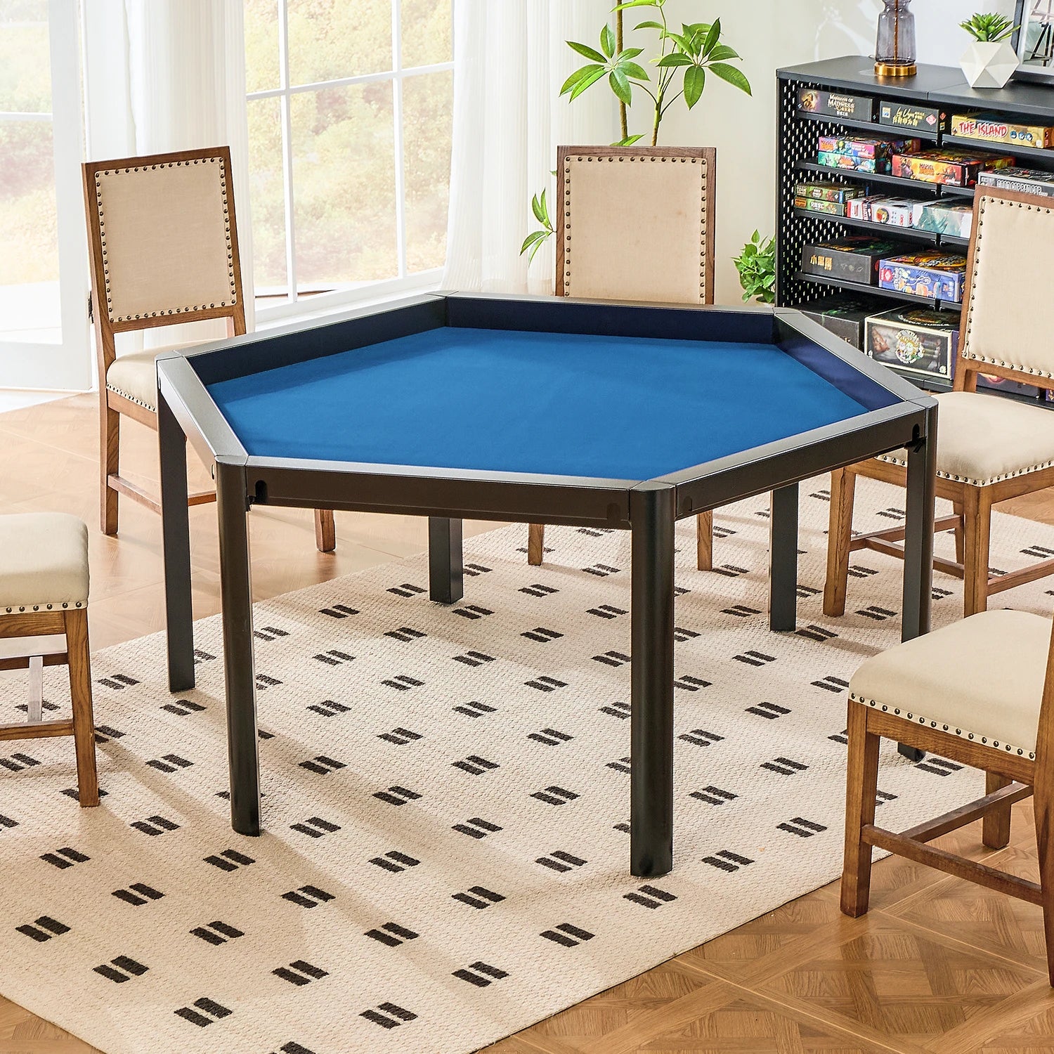 ironside-black-hex-game-table-blue-playmat