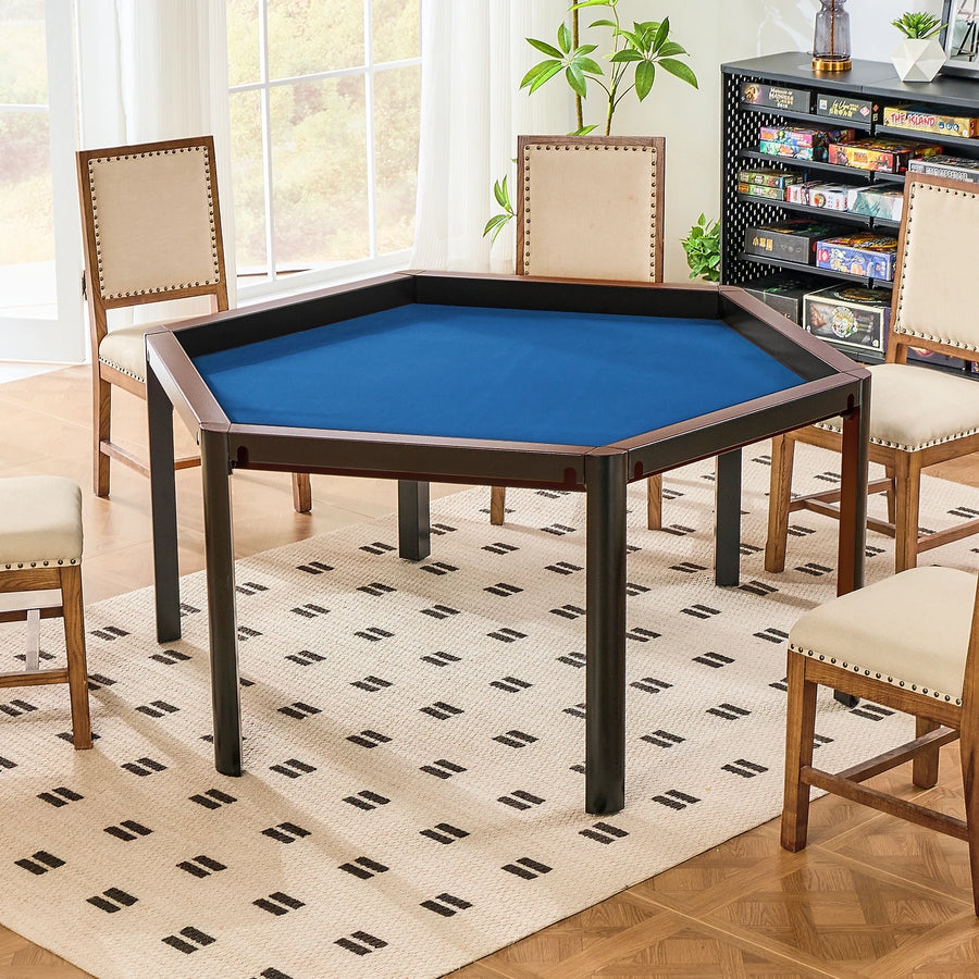 Ironside HEX Game Table-BoxKing Gaming-Brilliant Black-Murky Blue-BoxKing