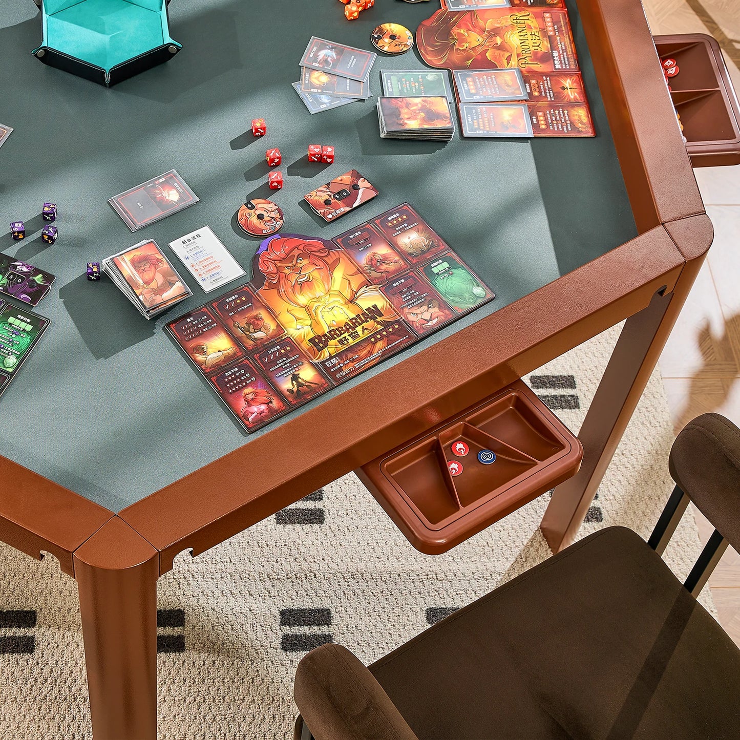 ironside-hex-game-table-hexagon-board-game-and-dining-table-with-removable-topper-and-rail-system